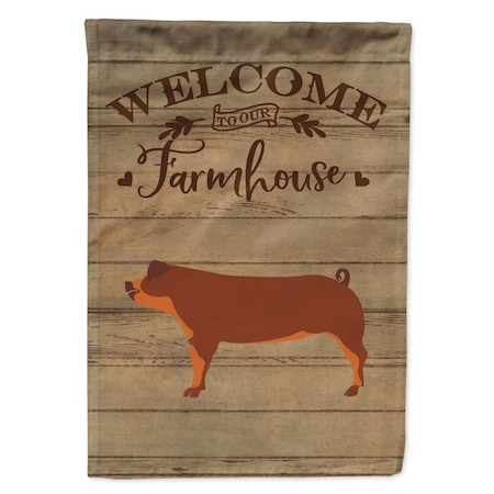 Carolines Treasures Duroc Pig Welcome Canvas House Flag - 28 x 0.01 x 40 in. CK6886CHF